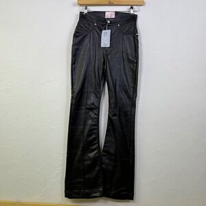 Revice Denim Venus Flares Supernova Pants Womens 28 Black Faux Leather Star Back
